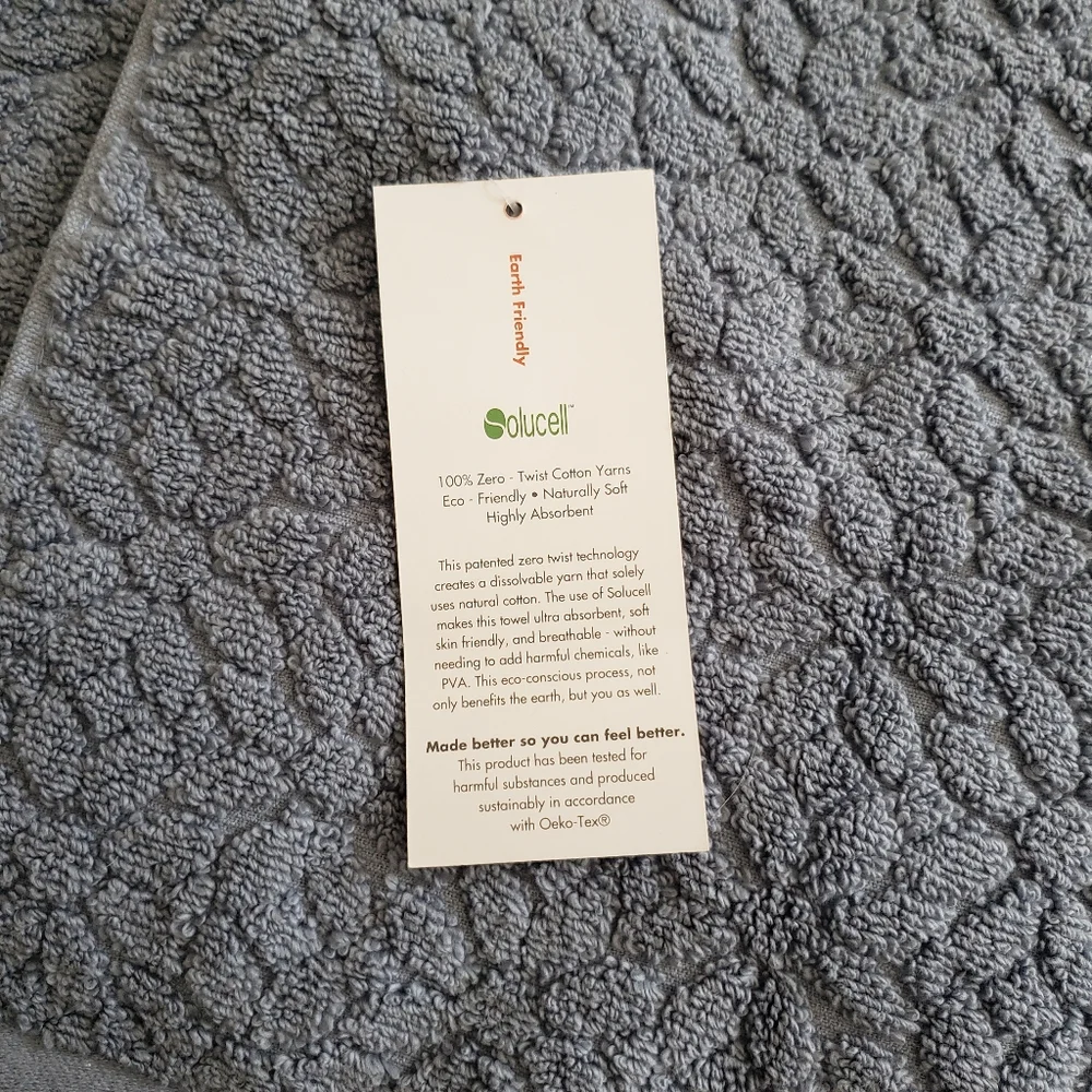NWT 2 Washcloths Blue With Floral design By CARO